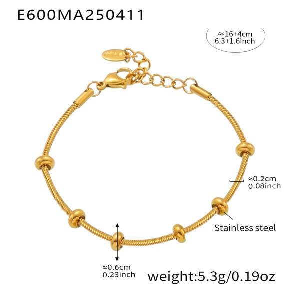 Fashion Jewelry Women's Geometric Stainless Steel 18K Gold Plated Cute Bracelet With Multiaccessories And Super Flash 5A Zircon