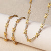 Fashion Jewelry Xshaped 316L Stainless Steel Inlaid With Rhinestone Plated 18K Gold Bracelet For Women