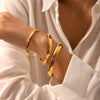 Fashion Joker Stainless Steel Gold Plated Cambered Buckle Bracelet Geometric Style Electroplating