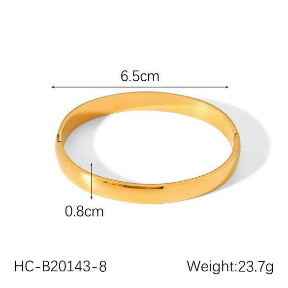 Fashion Joker Stainless Steel Gold Plated Cambered Buckle Bracelet Geometric Style Electroplating