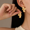 Fashion Joker Stainless Steel 18K Gold Electroplated Earrings For Women