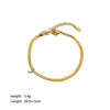 Fashion Joker Stainless Steel 18K Gold Plated Snake Bone Chain Anklet Jewelry For Women With Geometric Pattern