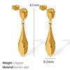 Fashion Joker 316L Stainless Steel Irregular Water Drops Electroplated Earrings For Women