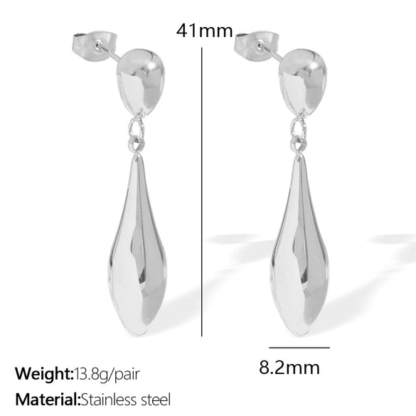 Fashion Joker 316L Stainless Steel Irregular Water Drops Electroplated Earrings For Women