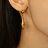Fashion Joker 316L Stainless Steel Irregular Water Drops Electroplated Earrings For Women