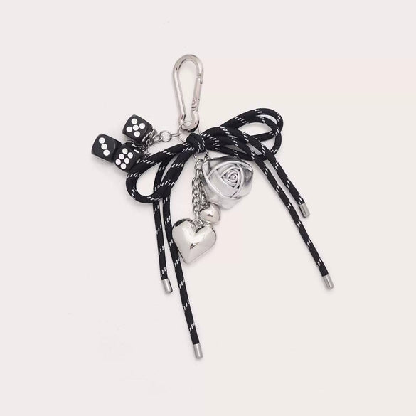 Fashion Key Chain Bag Pendant Copper Street Fashion Stripes