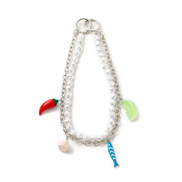Fashion Key Chain Bag Pendant Copper Stripes For Women