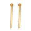 Fashion Knot Tassel Earrings With Snake Chain And Long Tassel Light Luxury Women's Stainless Steel Jewelry Geometric Shape Pvd Furnace Vacuum Real Gold Plated