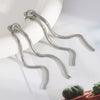 Fashion Knot Tassel Earrings With Snake Chain And Long Tassel Light Luxury Women's Stainless Steel Jewelry Geometric Shape Pvd Furnace Vacuum Real Gold Plated