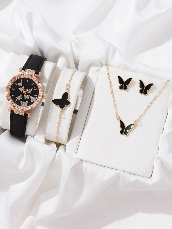 Fashion Ladies Alloy Belt Watch With Round Dial