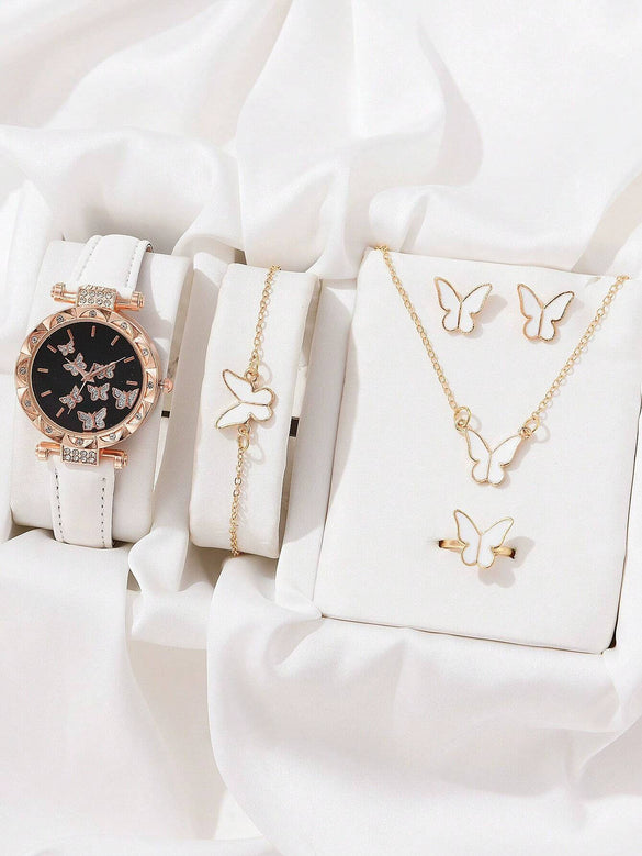 Fashion Ladies Alloy Belt Watch With Round Dial