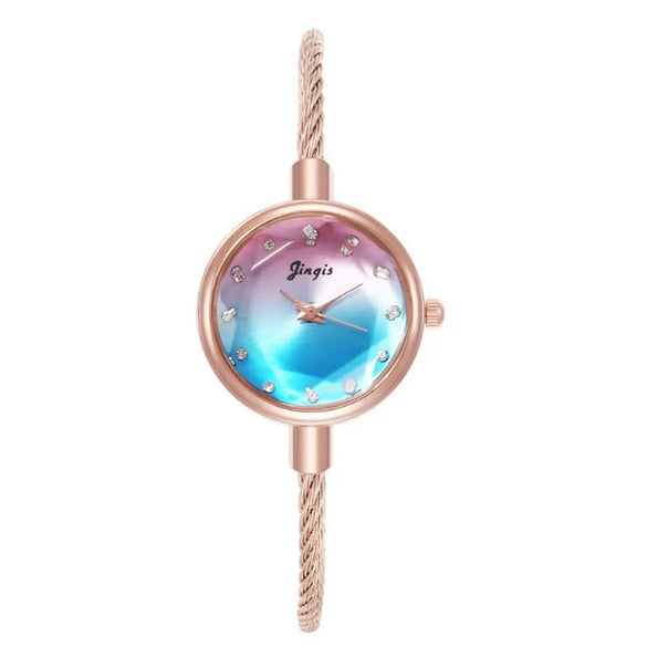 Fashion Ladies Alloy Bracelet Watch With Round Dial