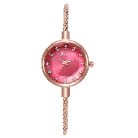 Fashion Ladies Alloy Bracelet Watch With Round Dial