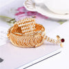 Fashion Ladies Alloy Claw Chain Ring Set Wrist Watch With Round Dial