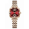 Fashion Ladies Alloy Quartz Round Dial Star Flower Diamond Bracelet Watch