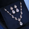 Fashion Ladies Copper Zircon Earrings Necklace With Geometric Pattern And Diamond Design In Light Luxury Style