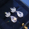 Fashion Ladies Copper Zircon Earrings Necklace With Geometric Pattern And Diamond Design In Light Luxury Style
