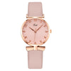 Fashion Ladies Quartz Watch With Metal Case Imitation Leather Strap And Round Dial