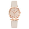 Fashion Ladies Quartz Watch With Metal Case Imitation Leather Strap And Round Dial
