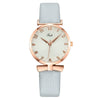 Fashion Ladies Quartz Watch With Metal Case Imitation Leather Strap And Round Dial