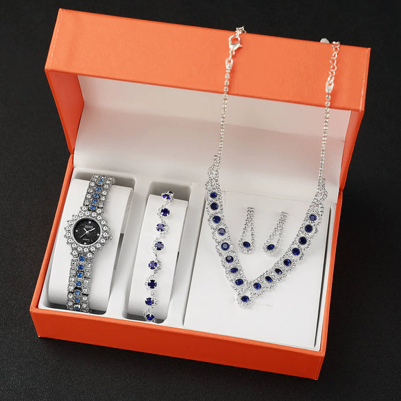 Fashion Ladies Watch Alloy Stainless Steel Round Sapphire Rhinestone Jewelry