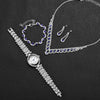 Fashion Ladies Watch Alloy Stainless Steel Round Sapphire Rhinestone Jewelry