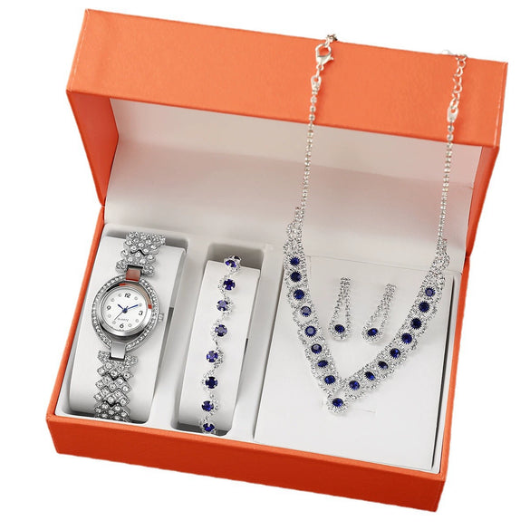 Fashion Ladies Watch Alloy Stainless Steel Round Sapphire Rhinestone Jewelry