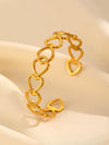 Fashion Leaf Flower Geometric Love Opening Stainless Steel Bracelet For Women With Electroplating