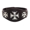 Fashion Leather Alloy Bracelet With Cross Rivet Letters Numbers Text Pattern Electroplating For Men