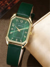 Fashion Leather Women's Square Watch With Stainless Steel And Pu Materials