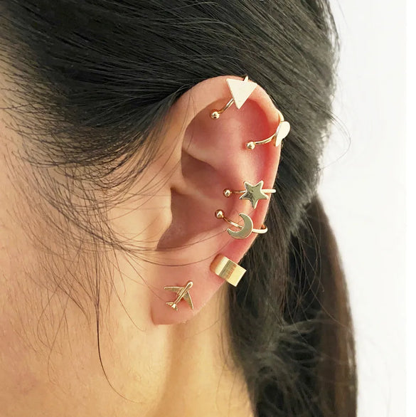 Fashion Leaves Ear Bone Clip 5-Piece Set Alloy Ear Clip