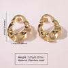 Fashion Leaves Stainless Steel Gold Plated Geometric Earrings For Women