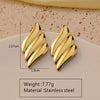 Fashion Leaves Stainless Steel Gold Plated Geometric Earrings For Women