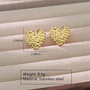 Fashion Leaves Stainless Steel Gold Plated Geometric Earrings For Women