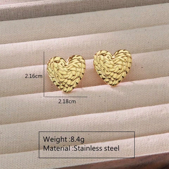 Fashion Leaves Stainless Steel Gold Plated Geometric Earrings For Women