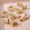 Fashion Leaves Stainless Steel Gold Plated Geometric Earrings For Women