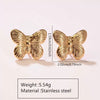 Fashion Leaves Stainless Steel Gold Plated Geometric Earrings For Women