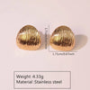 Fashion Leaves Stainless Steel Gold Plated Geometric Earrings For Women