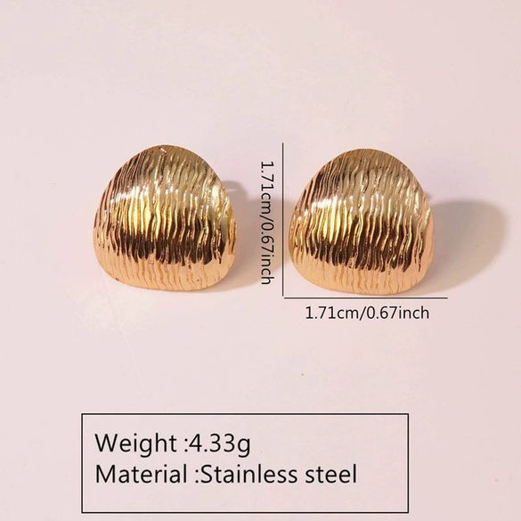 Fashion Leaves Stainless Steel Gold Plated Geometric Earrings For Women