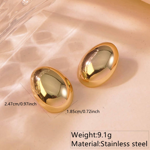 Fashion Leaves Stainless Steel Gold Plated Geometric Earrings For Women