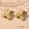 Fashion Leaves Stainless Steel Gold Plated Geometric Earrings For Women