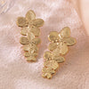 Fashion Leaves Stainless Steel Gold Plated Geometric Earrings For Women