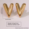 Fashion Leaves Stainless Steel Gold Plated Geometric Earrings For Women