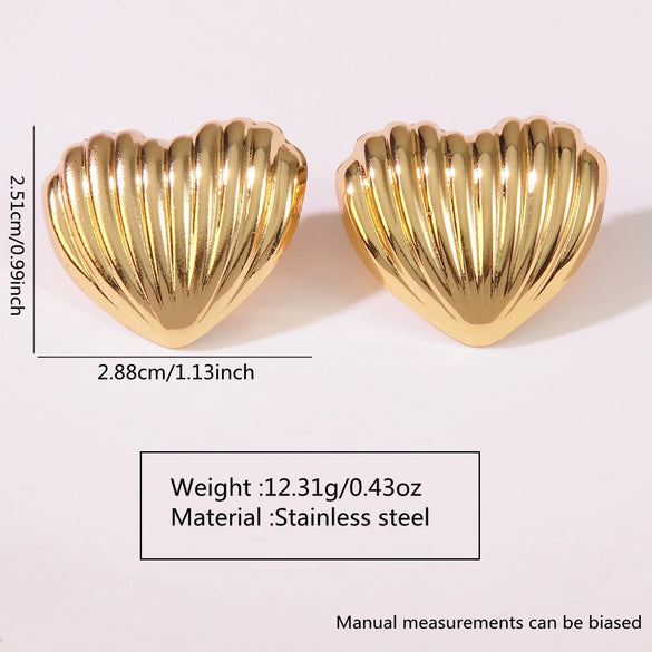 Fashion Leaves Stainless Steel Gold Plated Geometric Earrings For Women