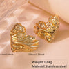 Fashion Leaves Stainless Steel Gold Plated Geometric Earrings For Women