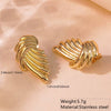 Fashion Leaves Stainless Steel Gold Plated Geometric Earrings For Women