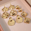 Fashion Leaves Stainless Steel Gold Plated Geometric Earrings For Women