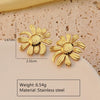 Fashion Leaves Stainless Steel Gold Plated Geometric Earrings For Women