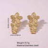 Fashion Leaves Stainless Steel Gold Plated Geometric Earrings For Women