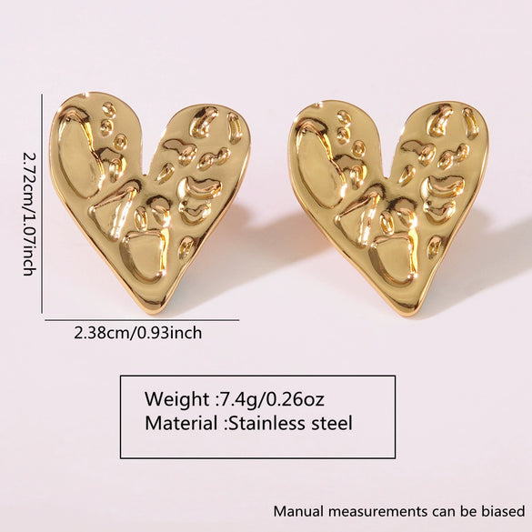 Fashion Leaves Stainless Steel Gold Plated Geometric Earrings For Women